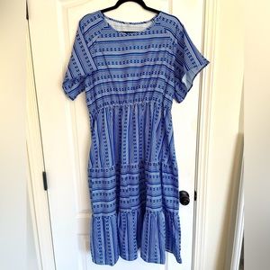 2XL NWOT Petallush blue and white dress